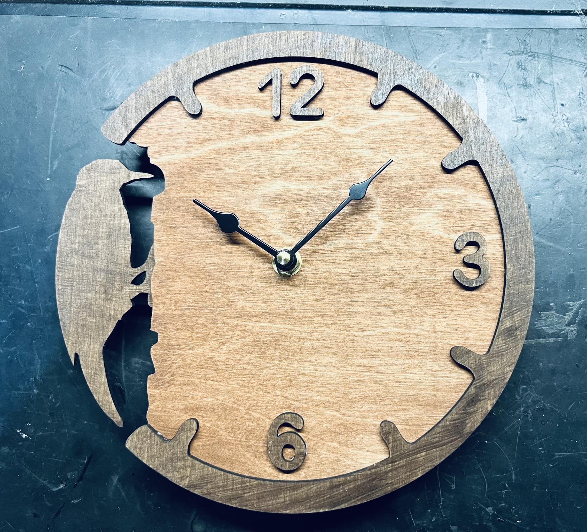 Wooden Clock with a Bird